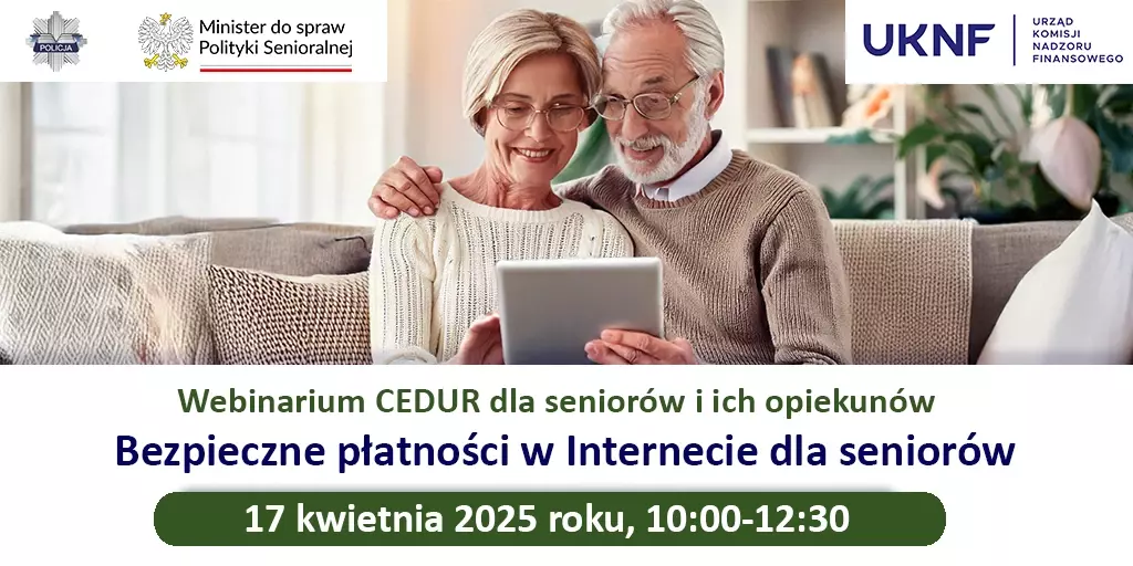 Zdjęcie do Zaproszenie na webinarium CEDUR dla senior&oacute;w i ich opiekun&oacute;w...